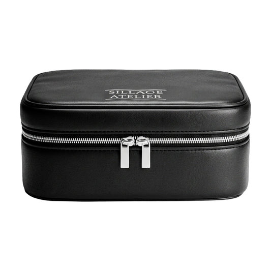 Perfume Organizer Bag - Black Leather