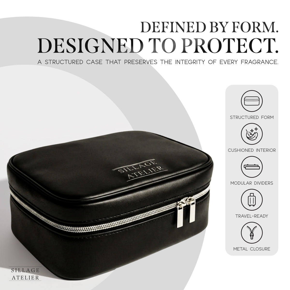 Perfume Organizer Bag - Black Leather