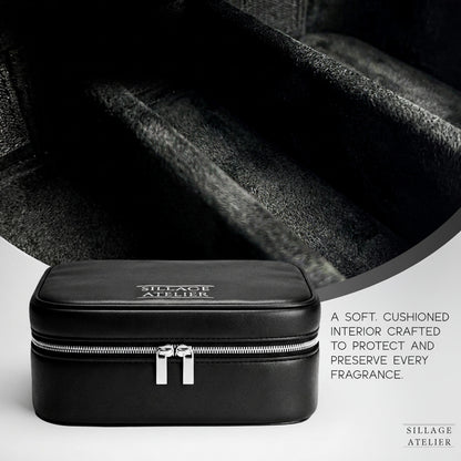 Perfume Organizer Bag - Black Leather